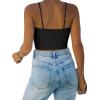 imageREORIA Butsmooth Womens Basic Sexy Deep Scoop Neck Double Lined Seamless Sleeveless Cropped Cami Tank Yoga Crop TopsBlack