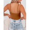 imageREORIA Butsmooth Womens Basic Sexy Deep Scoop Neck Double Lined Seamless Sleeveless Cropped Cami Tank Yoga Crop TopsBrown