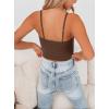imageREORIA Butsmooth Womens Basic Sexy Deep Scoop Neck Double Lined Seamless Sleeveless Cropped Cami Tank Yoga Crop TopsCoffee