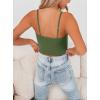 imageREORIA Butsmooth Womens Basic Sexy Deep Scoop Neck Double Lined Seamless Sleeveless Cropped Cami Tank Yoga Crop TopsDark Green