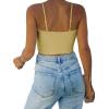 imageREORIA Butsmooth Womens Basic Sexy Deep Scoop Neck Double Lined Seamless Sleeveless Cropped Cami Tank Yoga Crop TopsHoneybee