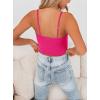 imageREORIA Butsmooth Womens Basic Sexy Deep Scoop Neck Double Lined Seamless Sleeveless Cropped Cami Tank Yoga Crop TopsNeon Rose Red