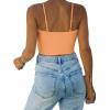 imageREORIA Butsmooth Womens Basic Sexy Deep Scoop Neck Double Lined Seamless Sleeveless Cropped Cami Tank Yoga Crop TopsOrange Powder