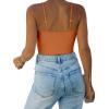 imageREORIA Butsmooth Womens Basic Sexy Deep Scoop Neck Double Lined Seamless Sleeveless Cropped Cami Tank Yoga Crop TopsTopaz