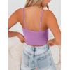 imageREORIA Butsmooth Womens Basic Sexy Deep Scoop Neck Double Lined Seamless Sleeveless Cropped Cami Tank Yoga Crop TopsViolet