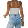 imageREORIA Butsmooth Womens Basic Sexy Deep Scoop Neck Double Lined Seamless Sleeveless Cropped Cami Tank Yoga Crop TopsWhite