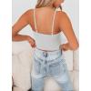 imageREORIA Butsmooth Womens Basic Sexy Deep Scoop Neck Double Lined Seamless Sleeveless Cropped Cami Tank Yoga Crop TopsWhite