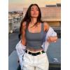 imageREORIA Butsmooth Womens Square Neck Sleeveless Crop Top Double Lined Stretch Summer Tank Top Casual Going Out OutfitDark Grey