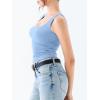 imageREORIA Butsmooth Womens Square Neck Sleeveless Crop Top Double Lined Stretch Summer Tank Top Casual Going Out OutfitLight Blue