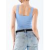 imageREORIA Butsmooth Womens Square Neck Sleeveless Crop Top Double Lined Stretch Summer Tank Top Casual Going Out OutfitLight Blue