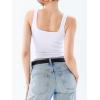 imageREORIA Butsmooth Womens Square Neck Sleeveless Crop Top Double Lined Stretch Summer Tank Top Casual Going Out OutfitWhite
