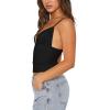 imageREORIA Lace Tops for Women Sexy V Neck Sleeveless Double Lined Going Out Tank Y2K Fashion Crop Top 2025 TrendyBlack