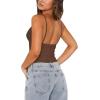 imageREORIA Lace Tops for Women Sexy V Neck Sleeveless Double Lined Going Out Tank Y2K Fashion Crop Top 2025 TrendyCoffee