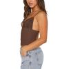 imageREORIA Lace Tops for Women Sexy V Neck Sleeveless Double Lined Going Out Tank Y2K Fashion Crop Top 2025 TrendyCoffee