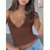 imageREORIA Lace Tops for Women Sexy V Neck Sleeveless Double Lined Going Out Tank Y2K Fashion Crop Top 2025 TrendyCoffee