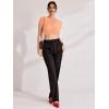 imageREORIA Women Crew Neck Twist Knot Front Short Sleeve Shirts Sexy Sheer Mesh Crop Tops 2025 SpringSummer Designer CollectionPeach Nectar