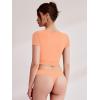 imageREORIA Women Crew Neck Twist Knot Front Short Sleeve Shirts Sexy Sheer Mesh Crop Tops 2025 SpringSummer Designer CollectionPeach Nectar