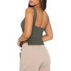 imageREORIA Women Sexy Ruched Sweetheart Neck Backless Sleeveless Side Split Trendy Going Out Y2K Trendy Cropped Tank TopsGrey Green