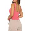 imageREORIA Women Sexy Ruched Sweetheart Neck Backless Sleeveless Side Split Trendy Going Out Y2K Trendy Cropped Tank TopsPeach Pink