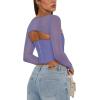 imageREORIA Womens Sexy Mesh Long Sleeve Boned Corset Top Trendy Y2K Square Neck Going Out Bustier Crop TopsBlue Nova