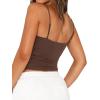 imageREORIA Womens Sexy Scoop Neck Tank Top Summer Sleeveless Cute Y2K Cami Tops Basic Going Out Crop ShirtDark Brown