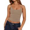 imageREORIA Womens Sexy Scoop Neck Tank Top Summer Sleeveless Cute Y2K Cami Tops Basic Going Out Crop ShirtTaupe Gray