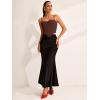 imageREORIA Womens V Neck Tank Top Sleeveless Sexy Sheer Mesh Ruched Y2k Crop Tops 2024 SpringSummer Designer CollectionBrownout