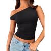 imageREORIA Womens Sexy Off Shoulder Double Lined Summer Going Out Crop Tank Tops 2025 TrendyBlack