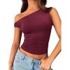 imageREORIA Womens Sexy Off Shoulder Double Lined Summer Going Out Crop Tank Tops 2025 TrendyDark Red