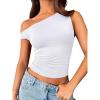 imageREORIA Womens Sexy Off Shoulder Double Lined Summer Going Out Crop Tank Tops 2025 TrendyWhite
