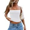 imageREORIA Womens Square Neck Halter Tank Tops Backless Crop Tops Sleeveless Double Lined Tops Y2K Going Out OutfitsWhite