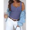 imageREORIA Women Tank Tops Summer Stretch Slim Round Neck Ribbed Tank Sleeveless Basic Top ShirtsBlue Nova