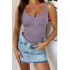 imageREORIA Women Tank Tops Summer Stretch Slim Round Neck Ribbed Tank Sleeveless Basic Top ShirtsHazy Lilac