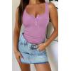 imageREORIA Women Tank Tops Summer Stretch Slim Round Neck Ribbed Tank Sleeveless Basic Top ShirtsPetal
