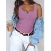 imageREORIA Women Tank Tops Summer Stretch Slim Round Neck Ribbed Tank Sleeveless Basic Top ShirtsPetal