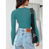 imageREORIA Womens Long Sleeve Shirts Basic Ribbed Crop Tops Fall Fashion Layering Slim Fitted Y2k TopsAqua Green