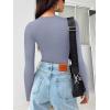 imageREORIA Womens Long Sleeve Shirts Basic Ribbed Crop Tops Fall Fashion Layering Slim Fitted Y2k TopsLight Haze Blue