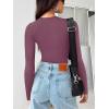 imageREORIA Womens Long Sleeve Shirts Basic Ribbed Crop Tops Fall Fashion Layering Slim Fitted Y2k TopsMasala