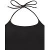 imageREORIA Womens Sexy Halter Backless Double Lined Tank Top Y2k Trendy Camisole Crop TopsBlack
