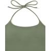 imageREORIA Womens Sexy Halter Backless Double Lined Tank Top Y2k Trendy Camisole Crop TopsDark Green