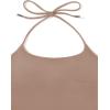 imageREORIA Womens Sexy Halter Backless Double Lined Tank Top Y2k Trendy Camisole Crop TopsKhaki