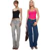imageREORIA Womens Sexy Halter Backless Double Lined Tank Top Y2k Trendy Camisole Crop TopsNeon Rose Red