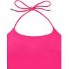 imageREORIA Womens Sexy Halter Backless Double Lined Tank Top Y2k Trendy Camisole Crop TopsNeon Rose Red