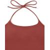 imageREORIA Womens Sexy Halter Backless Double Lined Tank Top Y2k Trendy Camisole Crop TopsRusty Red