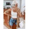 imageREORIA Womens Sexy Square Neck Double Lined Seamless Sleeveless Cropped Tank Yoga Crop Basic Tops01white