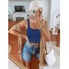 imageREORIA Womens Sexy Square Neck Double Lined Seamless Sleeveless Cropped Tank Yoga Crop Basic TopsDark Blue