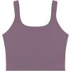 imageREORIA Womens Sexy Square Neck Double Lined Seamless Sleeveless Cropped Tank Yoga Crop Basic TopsGrey Purple