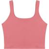 imageREORIA Womens Sexy Square Neck Double Lined Seamless Sleeveless Cropped Tank Yoga Crop Basic TopsMasala