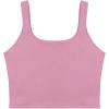 imageREORIA Womens Sexy Square Neck Double Lined Seamless Sleeveless Cropped Tank Yoga Crop Basic TopsMauve Red