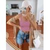 imageREORIA Womens Sexy Square Neck Double Lined Seamless Sleeveless Cropped Tank Yoga Crop Basic TopsMauve Red